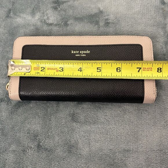 Kate Spade Margaux Slim Continental Wallet Black & Warm Taupe - Picture 6 of 7